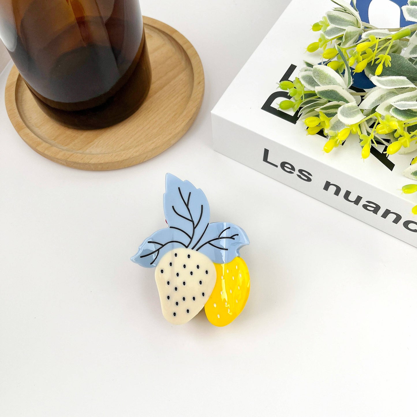 Two Strawberry Claw Clip, Fruit Hair Clip