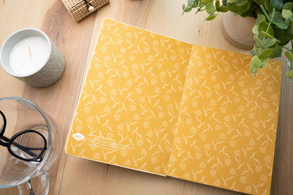 Butter Yellow Blooms Embroidered Journal Notebook AHBC2329L