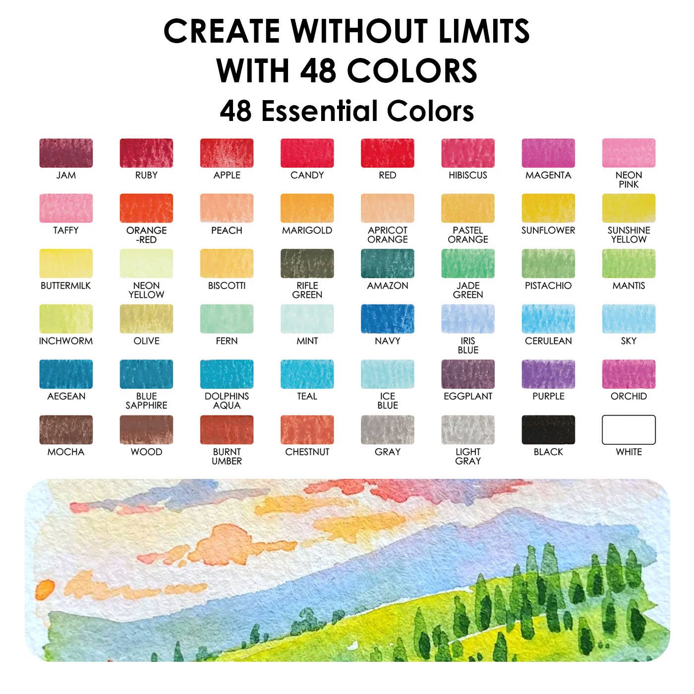 All-In-One Watercolor Set of 48