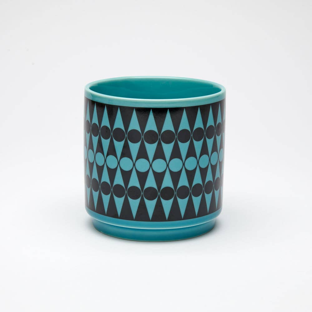 Magpie x Hornsea Small Planty - Plant Pot Backgammon Teal