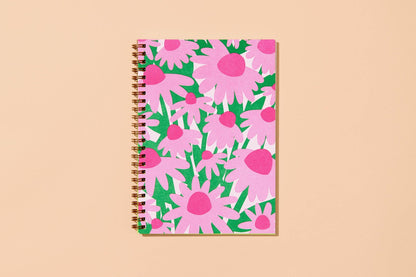 Summer Floral Letterpress Spiral Notebook — Wild Coneflower