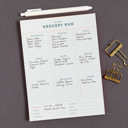 Grocery Run 6x8 Weekly Notepad
