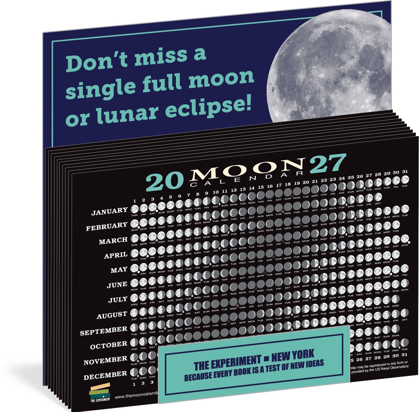 2027 Moon Calendar Card (5 pack): Lunar Phases, Eclipses, and More!