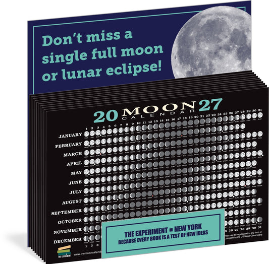 2027 Moon Calendar Card (5 pack): Lunar Phases, Eclipses, and More!