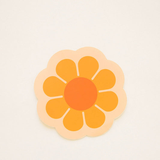 Orange Flower Bus Sticker